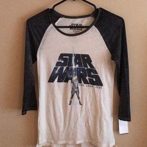 NWT STAR WARS baseball tee with REY logo size S